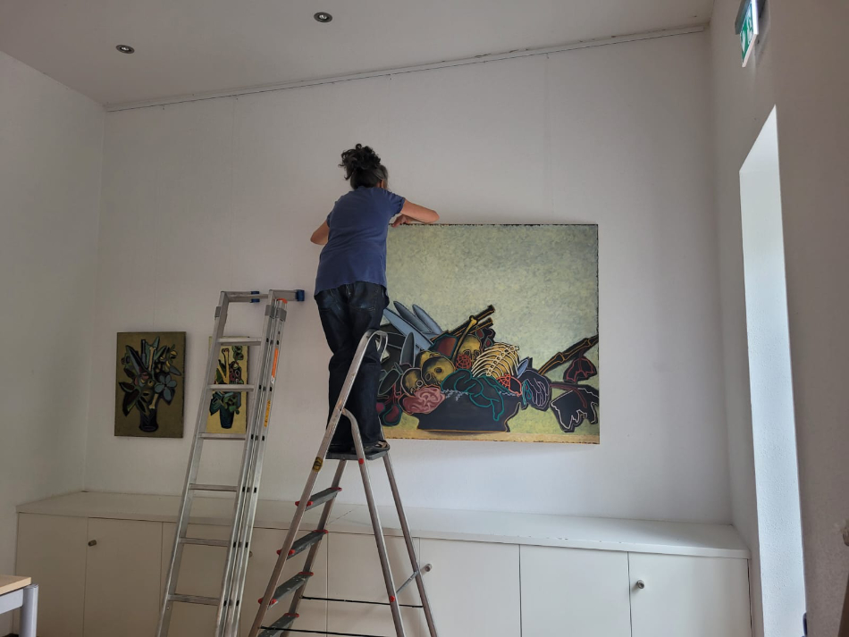 Aufbau der Ausstellung